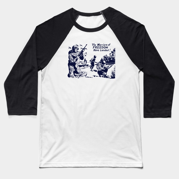 WWII Warriors Have Landed Baseball T-Shirt by historicimage